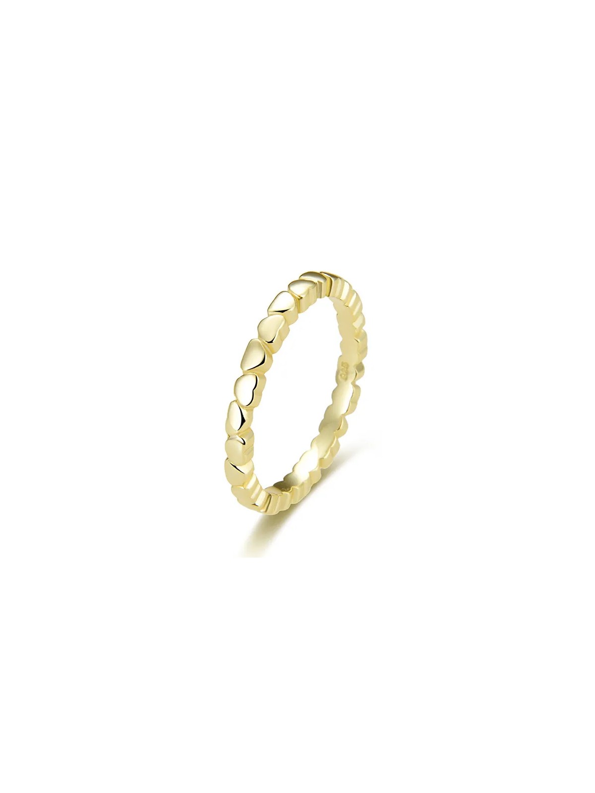 Benet Anello in argento placcato oro con cuori AGG344-GOLD - Diametro: 60 mm donna