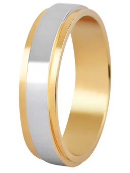 Beneto Exclusive Fede nuziale bicolore da donna in acciaio SPD05 - Diametro: 59 mm donna