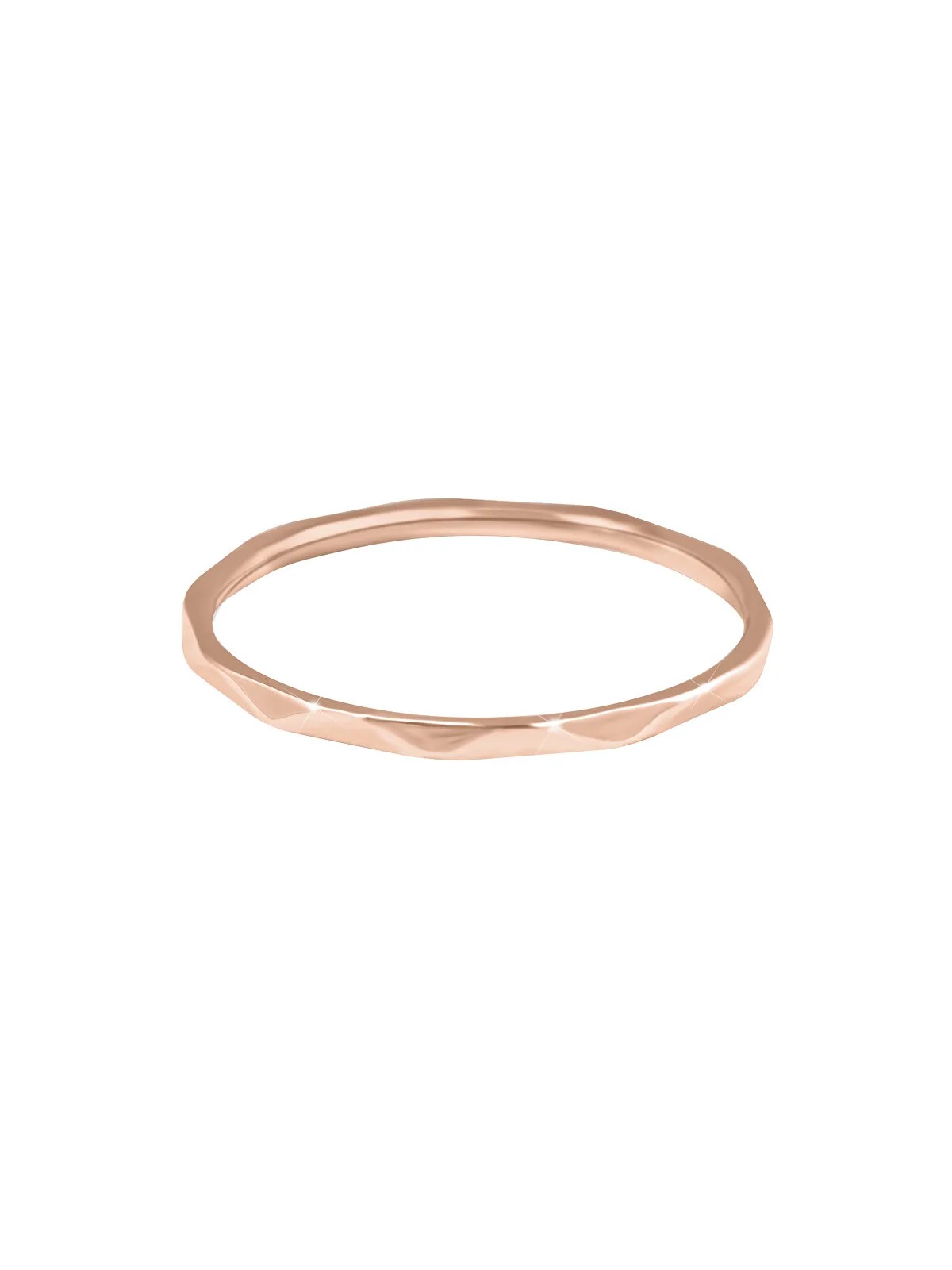 Troli Anello minimalista placcato oro con un delicato design in oro rosa - Diametro: 59 mm donna