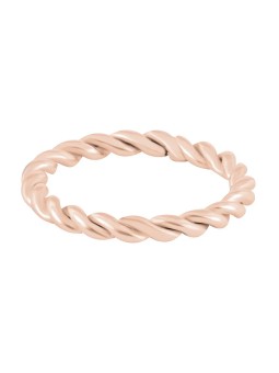 Troli Anello moderno intrecciato dorato rosa - Diametro: 50 mm donna