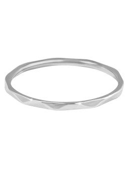 Troli Anello minimalista in acciaio con un raffinato motivo argentato - Diametro: 62 mm donna