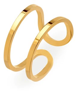 Troli Anello originale aperto in acciaio placcato oro donna