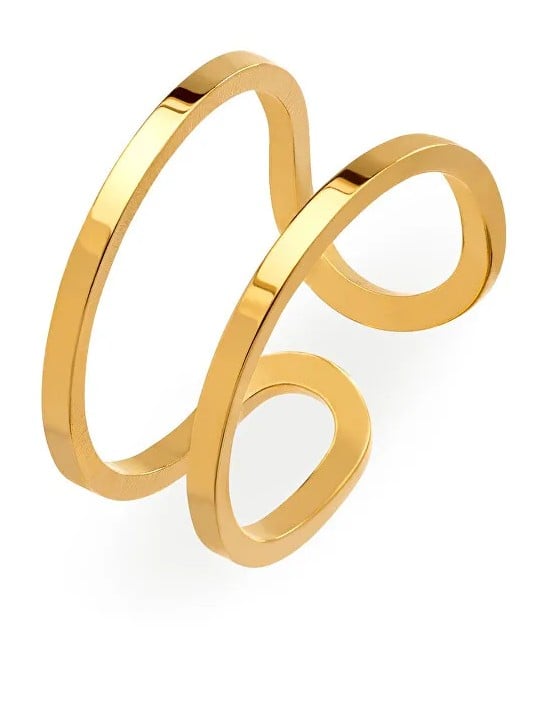 Troli Anello originale aperto in acciaio placcato oro donna