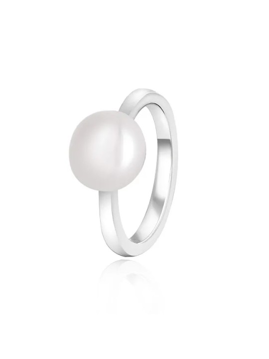 Beneto Elegante anello in argento con vera perla AGG29 - Diametro: 52 mm donna