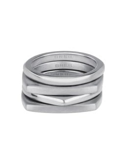 BREIL Modern set anelli in acciaio New Tetra TJ301 - Diametro: 56 mm donna
