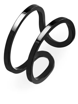 Troli Anello aperto originale in acciaio nero donna