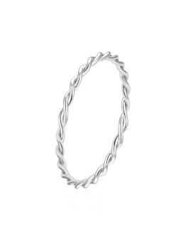 Beneto Anello minimalista intrecciato in argento AGG315L - Diametro: 54 mm donna