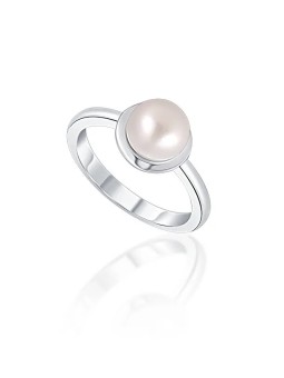 JwL Luxury Pearls Anello in argento delicato con vera perla bianca JL0677 - Diametro: 52 mm donna