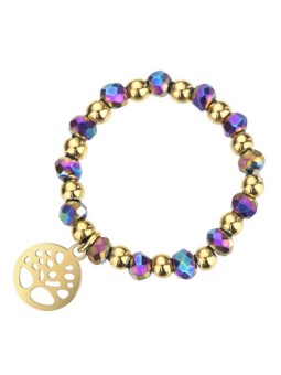 Emily Westwood Anello con perline placcato oro viola Amy EWR23033G donna