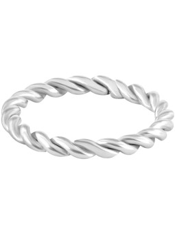 Troli Anello moderno in acciaio ritorto - Diametro: 57 mm donna