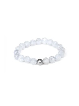 Agato Anello minerale con calcedonio POL-R17 - Diametro: 52 mm donna