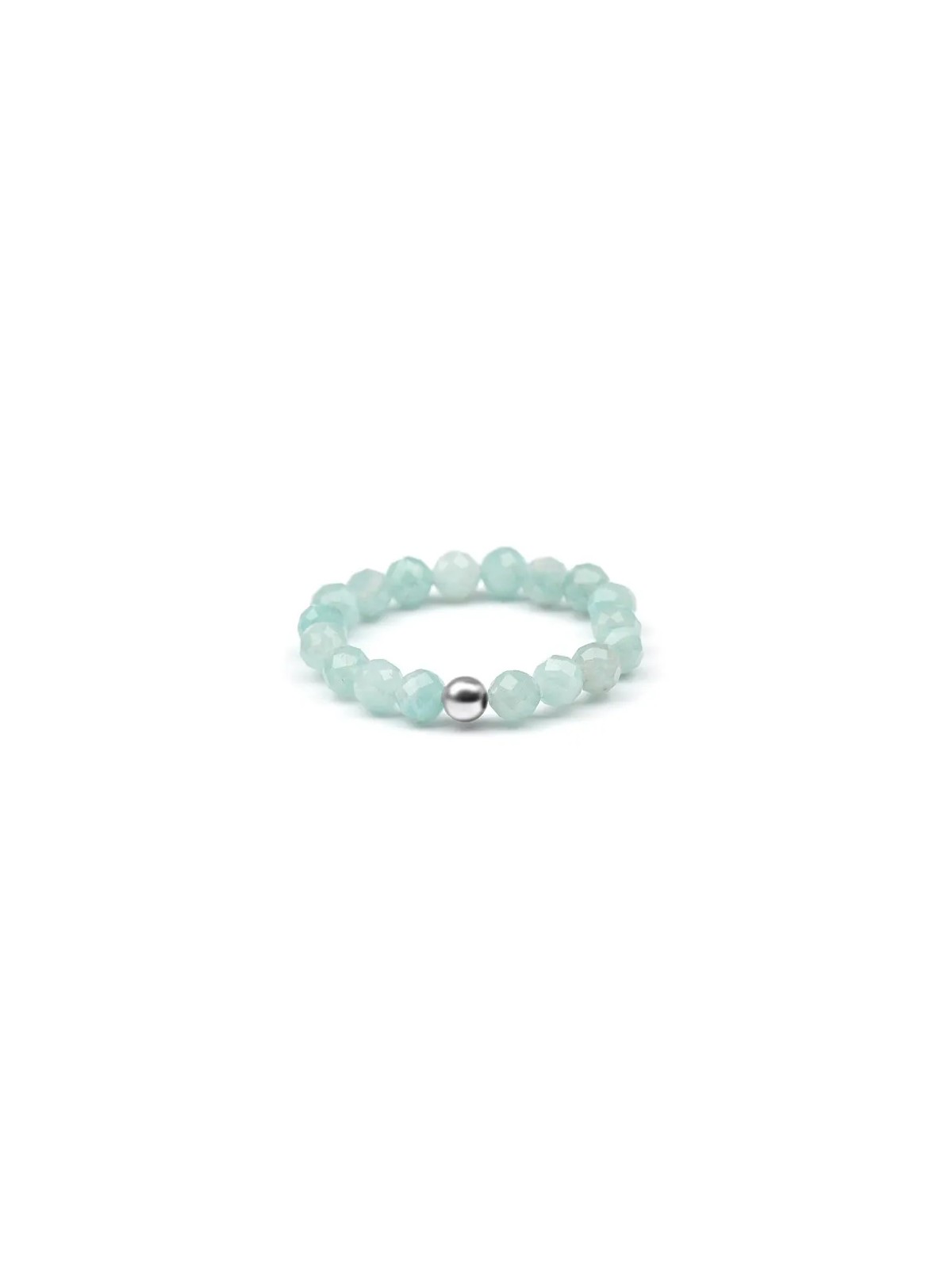Agato Anello minerale con amazonite POL-R08 - Diametro: 57 mm donna