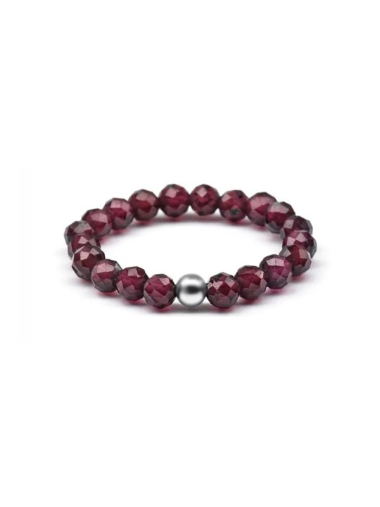 Agato Anello minerale con granato POL-R11 - Diametro: 52 mm donna