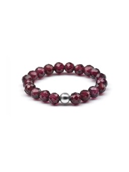 Agato Anello minerale con granato POL-R11 - Diametro: 56 mm donna