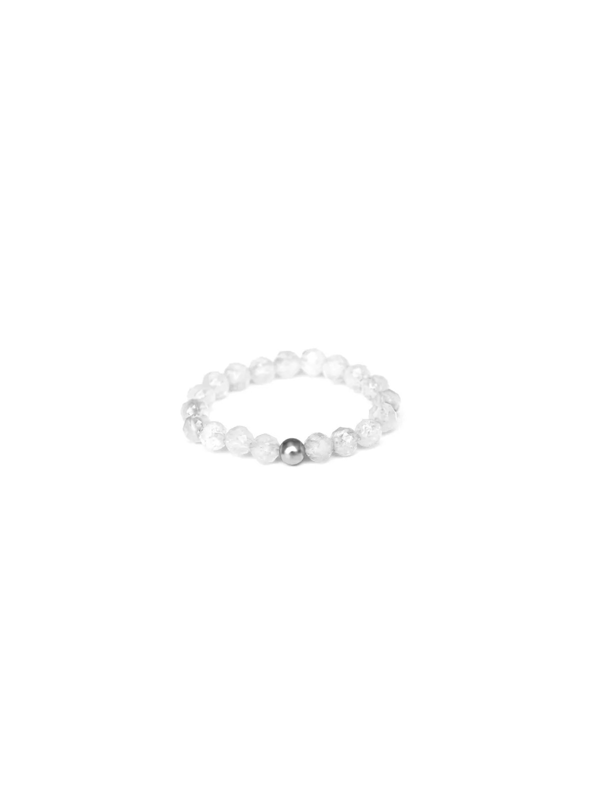 Agato Anello minerale con pietra di luna POL-R06 - Diametro: 49 mm donna