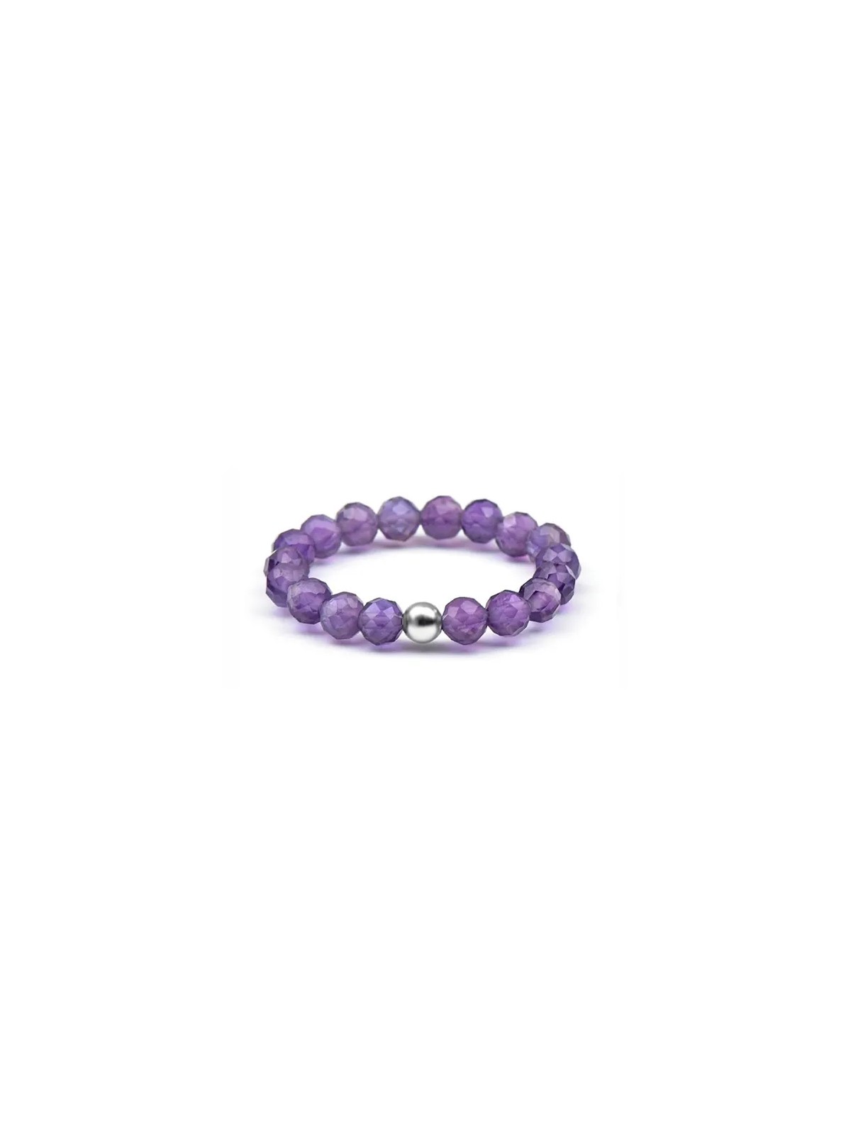 Agato Anello da donna minerale con ametista POL-R03 - Diametro: 49 mm donna