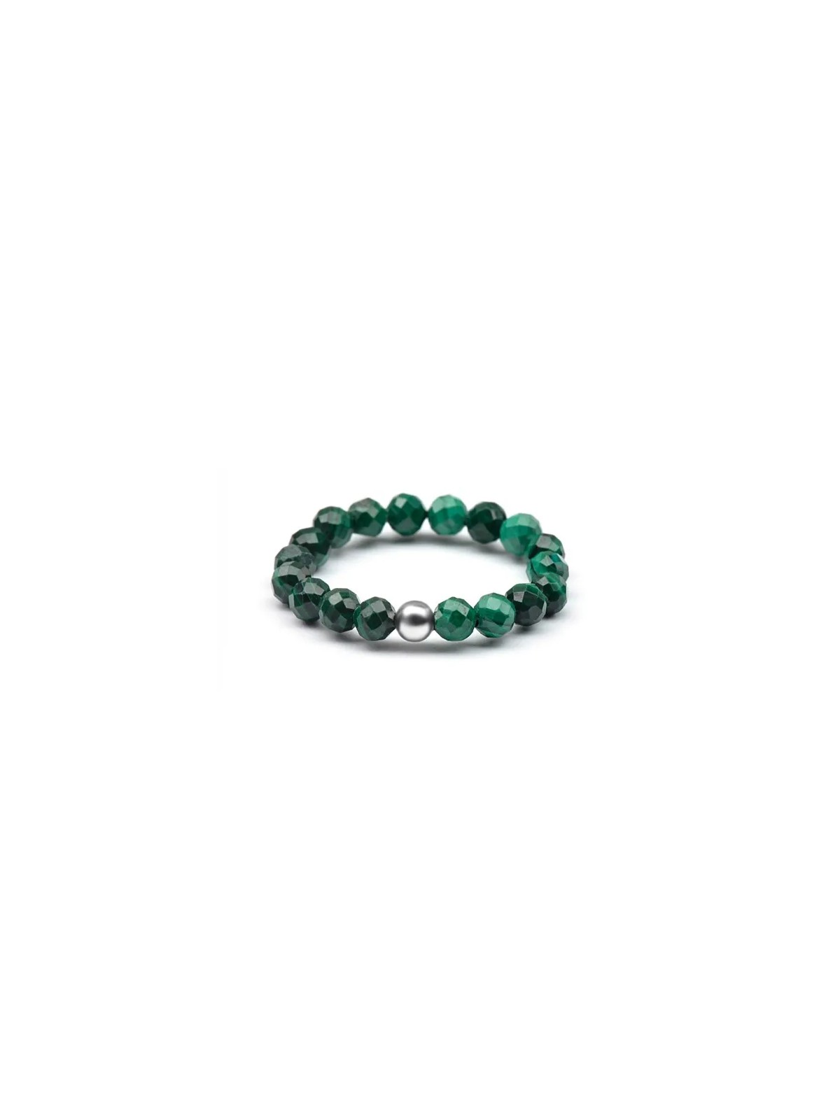 Agato Anello minerale con malachite verde POL-R07 - Diametro: 49 mm donna