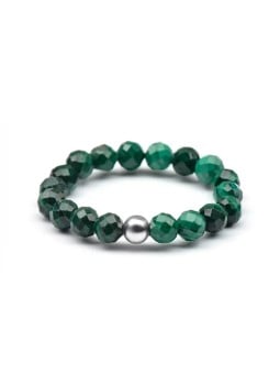 Agato Anello minerale con malachite verde POL-R07 - Diametro: 53 mm donna