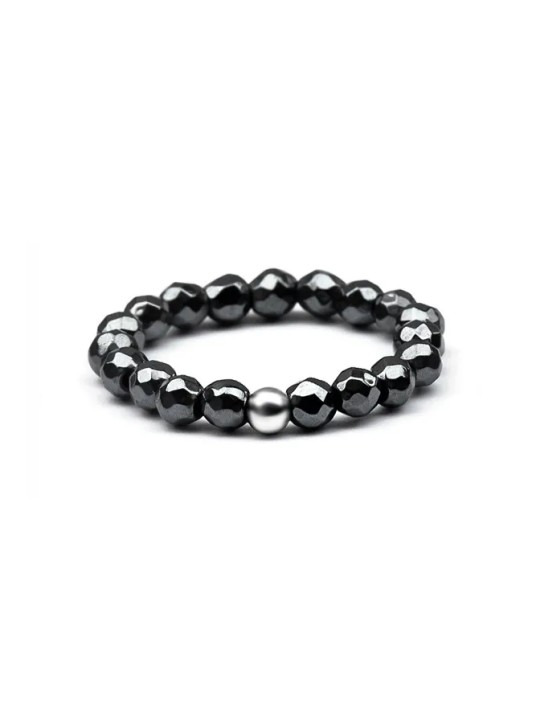 Agato Anello minerale con ematite POL-R13 - Diametro: 52 mm donna