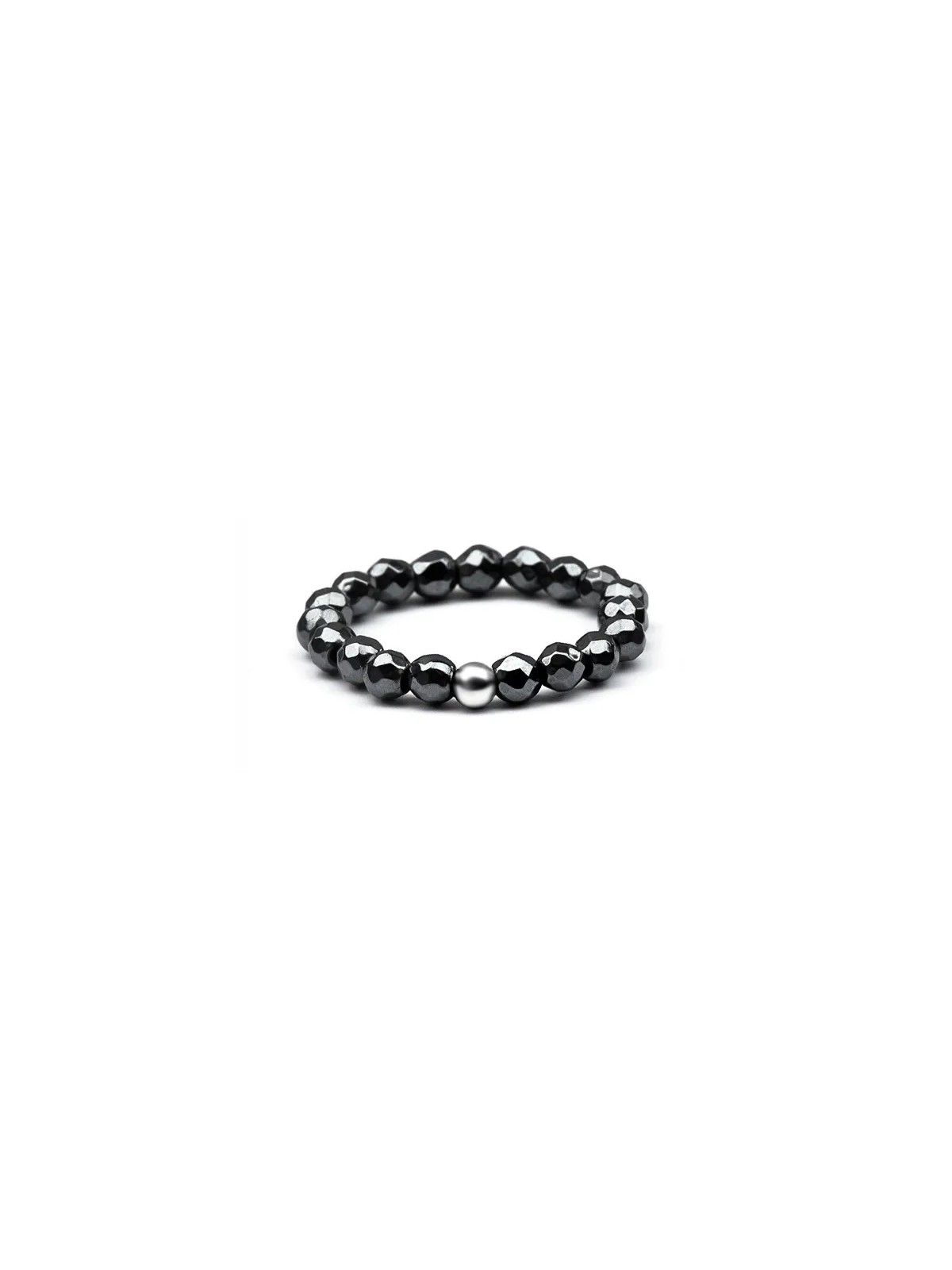 Agato Anello minerale con ematite POL-R13 - Diametro: 52 mm donna