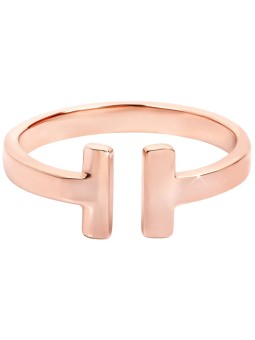 Troli Anello aperto in acciaio placcato oro rosa - Diametro: 55 mm donna