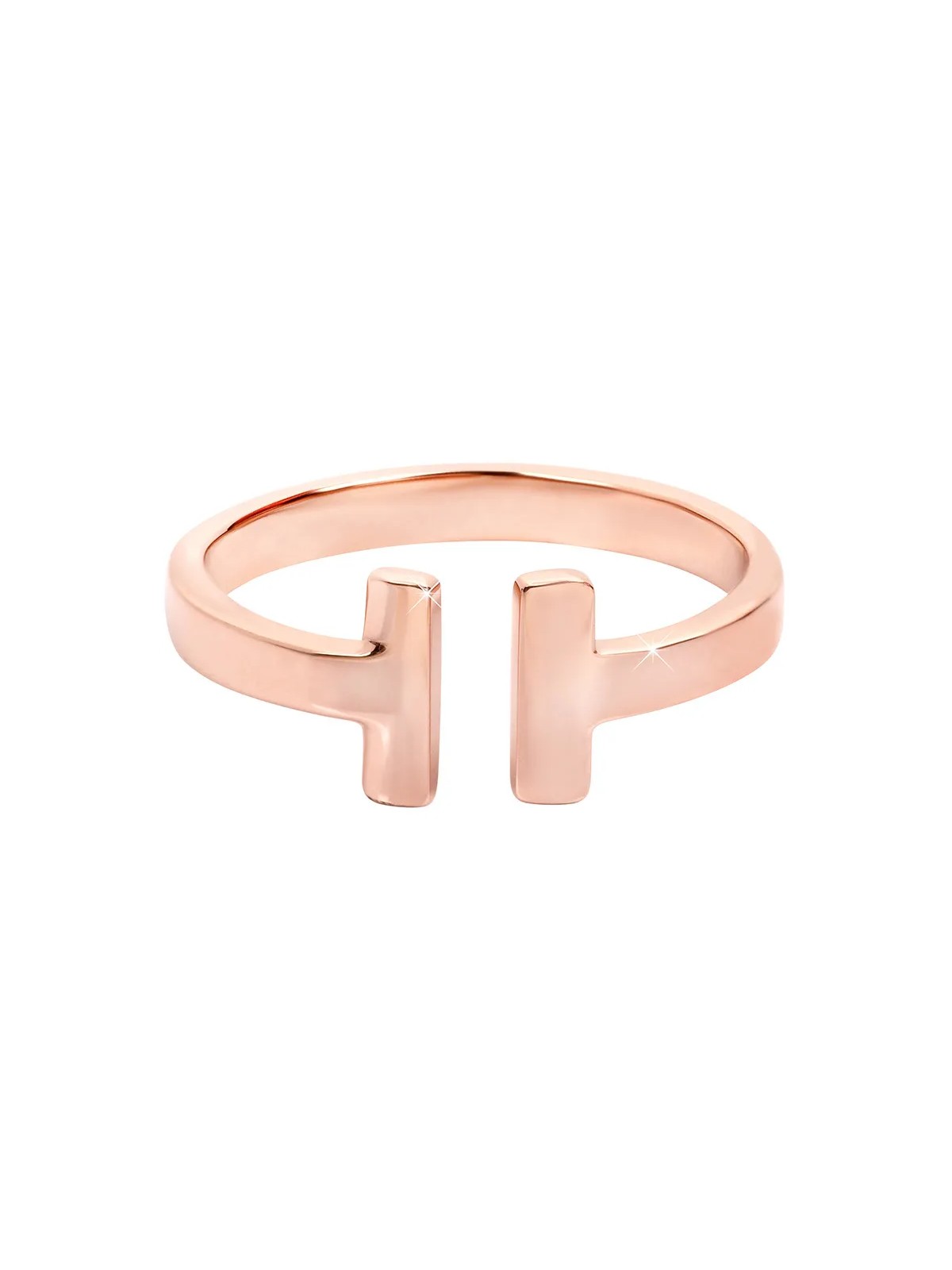 Troli Anello aperto in acciaio placcato oro rosa - Diametro: 55 mm donna