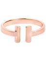 Troli Anello aperto in acciaio placcato oro rosa - Diametro: 55 mm donna