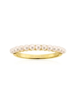 Sif Jakobs Affascinante anello placcato oro con perle vere Ellera SJ-R2869-P-YG - Diametro: 54 mm donna