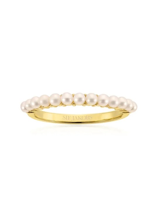 Sif Jakobs Affascinante anello placcato oro con perle vere Ellera SJ-R2869-P-YG - Diametro: 54 mm donna