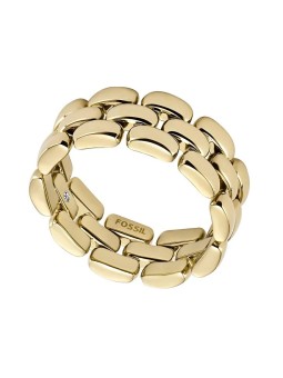Fossil Elegante anello da donna in acciaio placcato oro Arden JF04785710 - Diametro: 49 mm donna