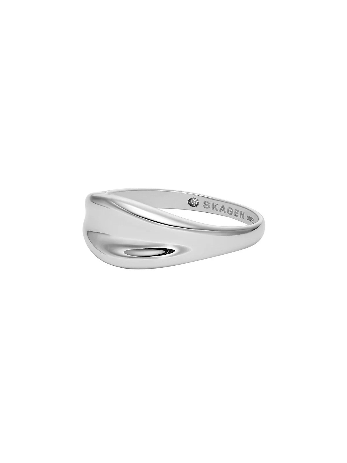 Skagen Anello moderno in acciaio per donna Anja Pebble SKJ1850040 - Diametro: 53 mm donna