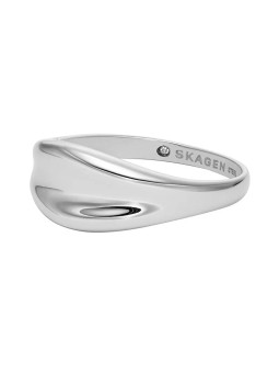 Skagen Anello moderno in acciaio per donna Anja Pebble SKJ1850040 - Diametro: 57 mm donna