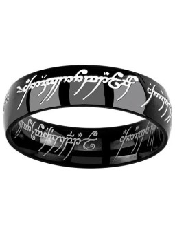 Silvego Anello del potere in acciaio nero dal film Il Signore degli Anelli RRC5623 - Diametro: 64 mm unisex