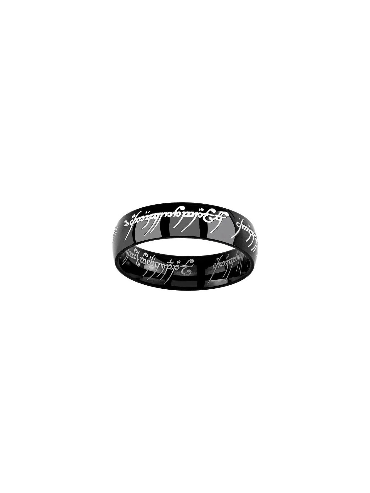 Silvego Anello del potere in acciaio nero dal film Il Signore degli Anelli RRC5623 - Diametro: 64 mm unisex