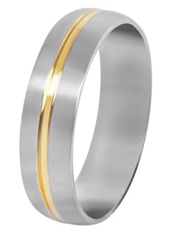 Troli Anello in acciaio con stristica dorata - Diametro: 62 mm unisex