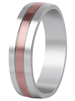 Beneto Exclusive Fede nuziale bicolore in acciaio SPP10 - Diametro: 56 mm unisex