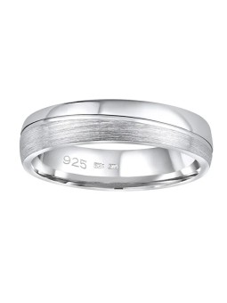 Silvego Fede nuziale in argento Glamis per uomo e donna QRD8453M - Diametro: 57 mm unisex