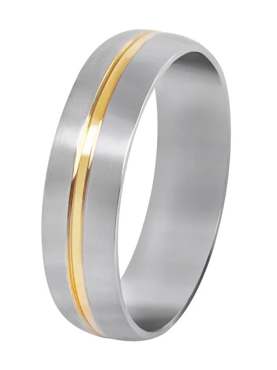 Troli Anello in acciaio con stristica dorata - Diametro: 70 mm unisex