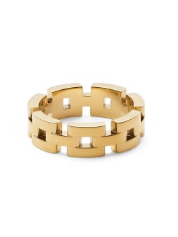 Daniel Wellington Elegante anello a 3 maglie placcato oro DW0040099 - Diametro: 54 mm unisex