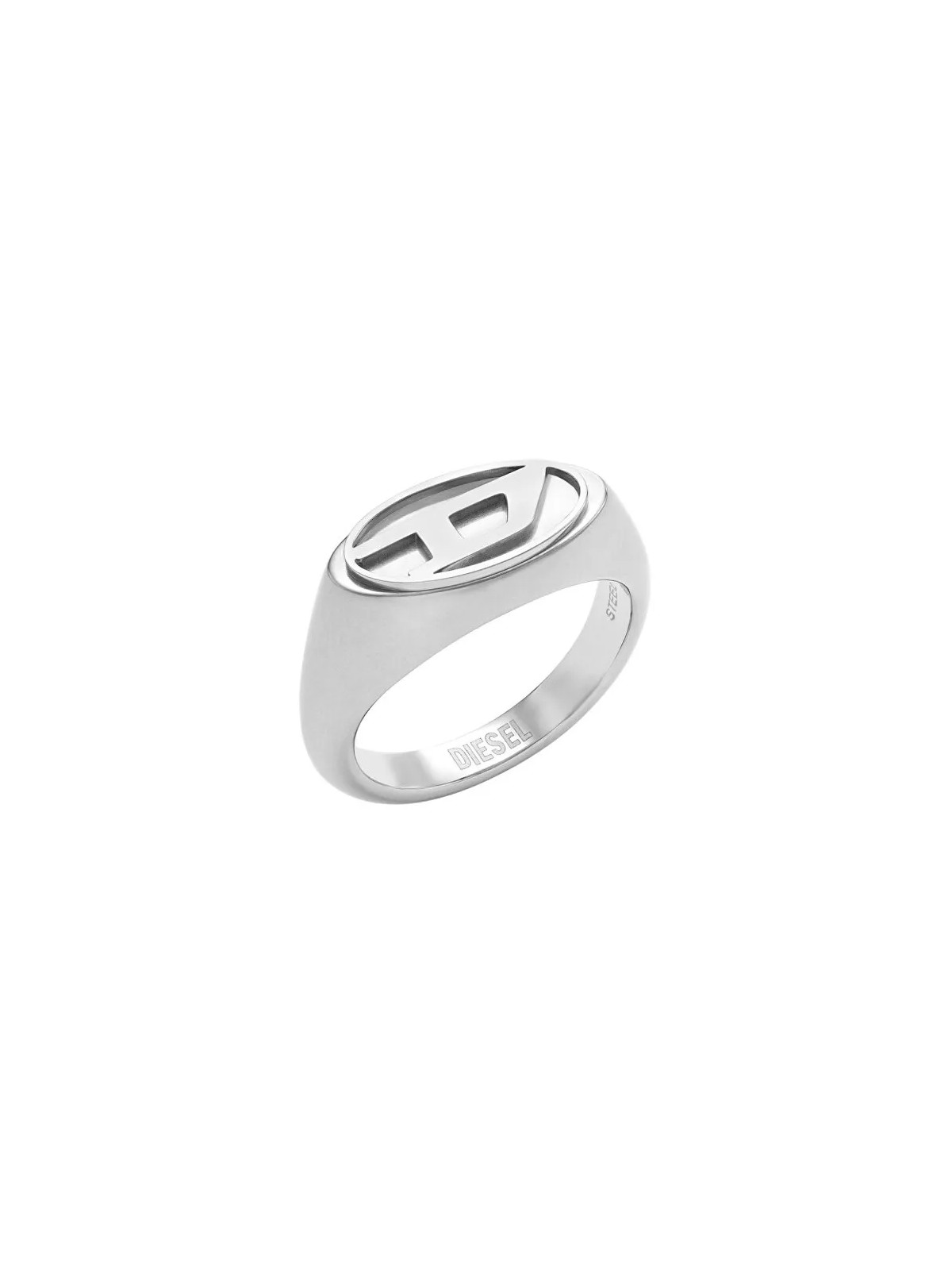 Diesel Anello in acciaio fashion con logo DX1475040 - Diametro: 50 mm unisex