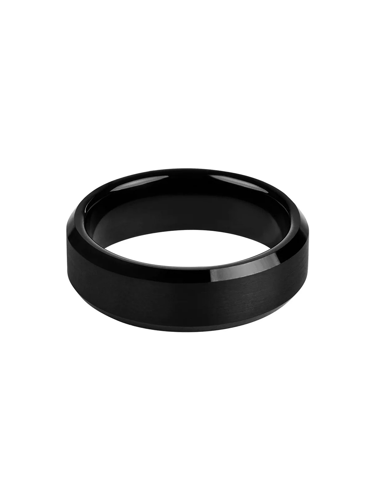 Troli Anello in acciaio nero - Diametro: 62 mm uomo