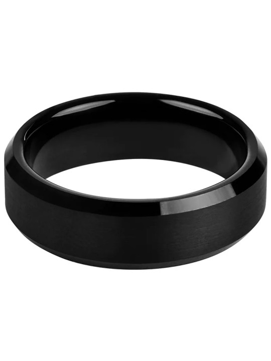 Troli Anello in acciaio nero - Diametro: 52 mm uomo