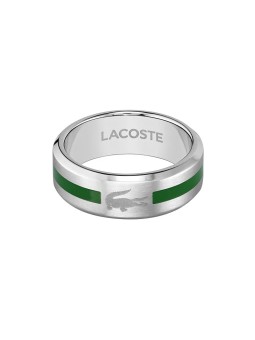 Lacoste Stencil originale per anello in acciaio da uomo 2040083 - Diametro: 64 mm uomo