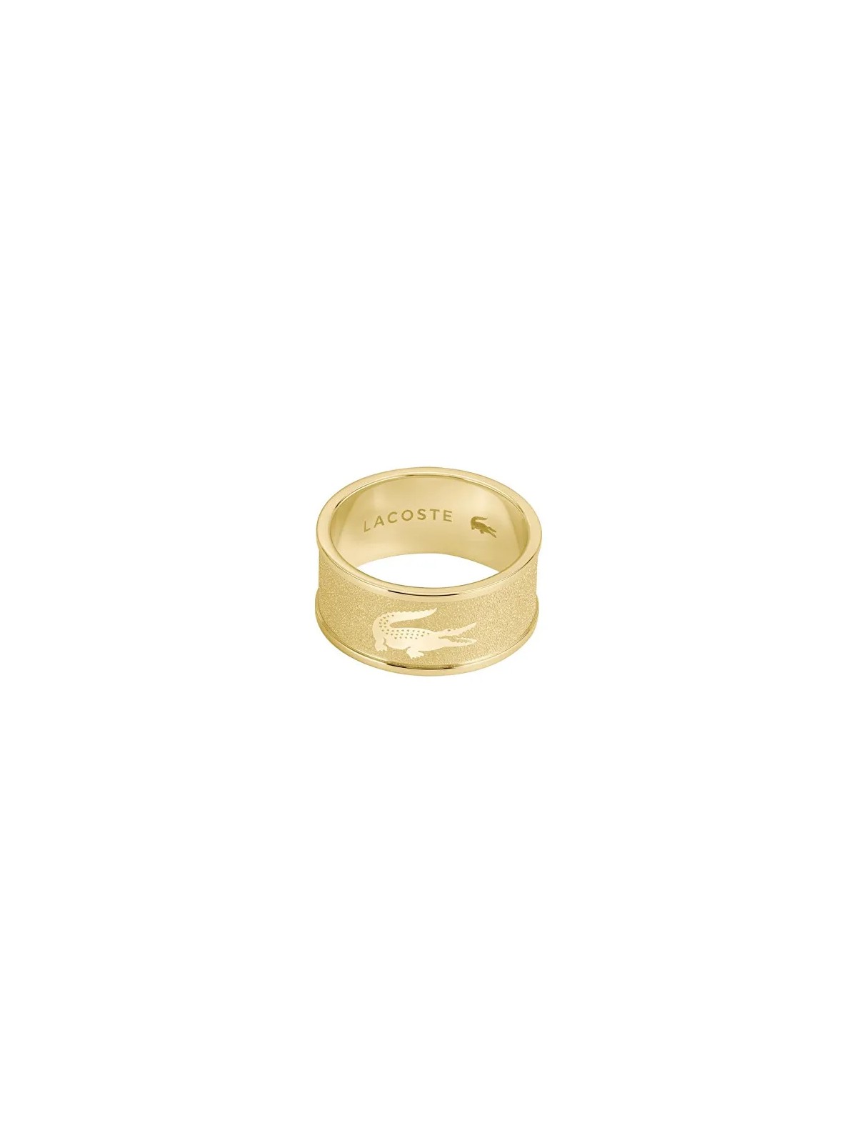 Lacoste Elegante anello placcato oro per uomo Backhand 2040486 - Diametro: 62 mm uomo