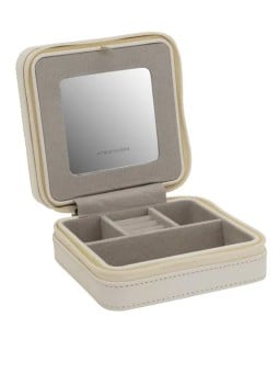 Friedrich Lederwaren Elegante portagioie da viaggio color crema Milano 20143-9 donna