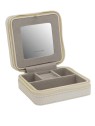 Friedrich Lederwaren Elegante portagioie da viaggio color crema Milano 20143-9 donna