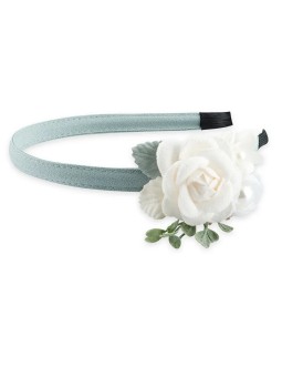 Troli Fascia per capelli color menta con fiori donna