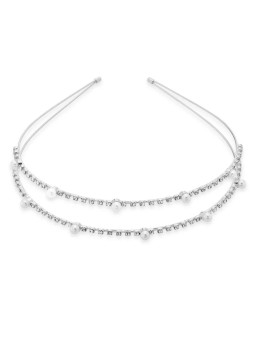Troli Elegante cerchietto doppio per capelli con cristilla donna