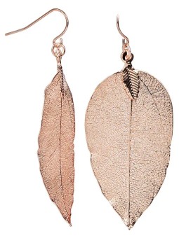 Troli Orecchini in oro rosa Foglie di alloro Alloro donna