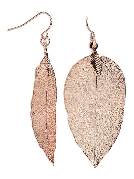 Troli Orecchini in oro rosa Foglie di alloro Alloro donna